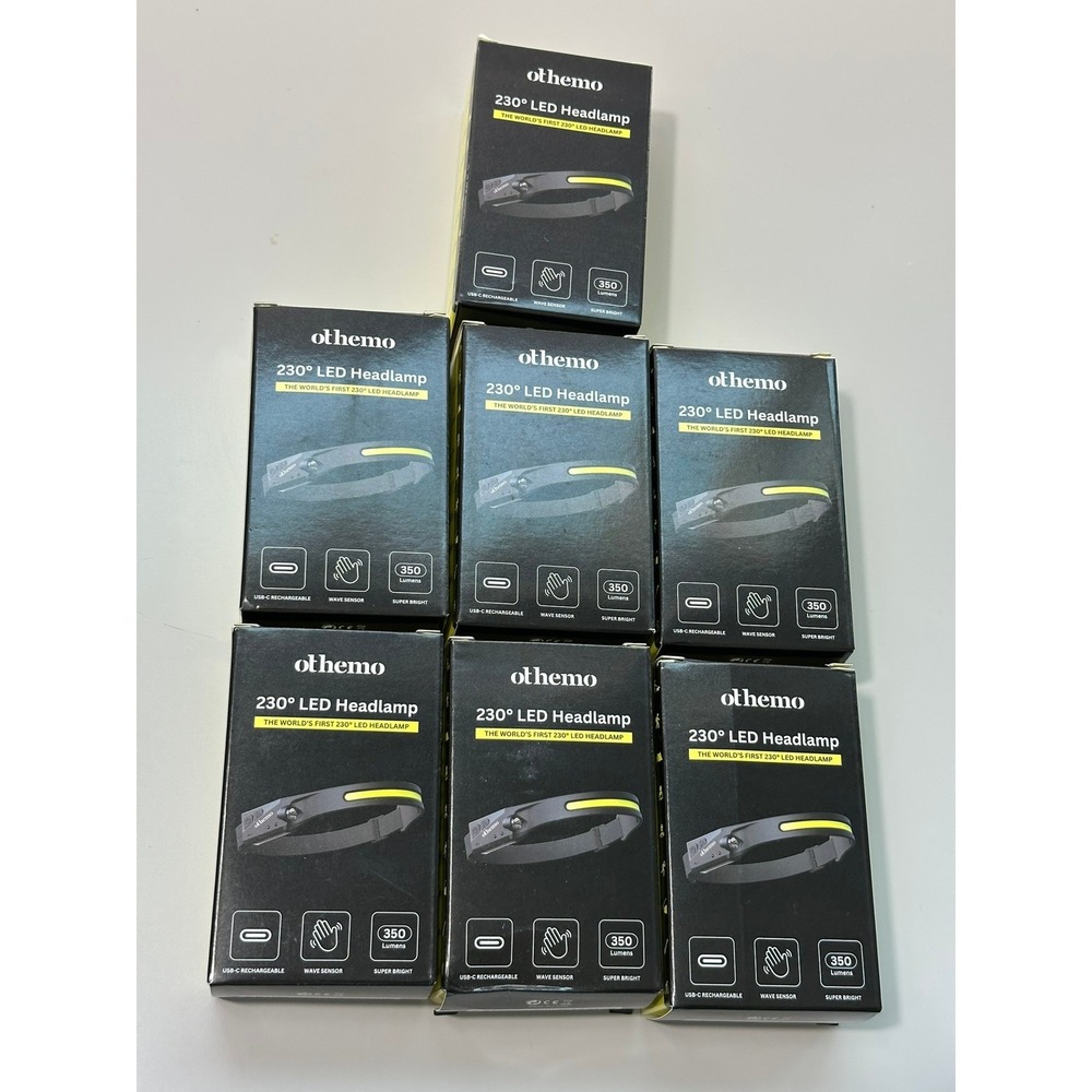 Lot of‎ 7 Othemo 230 Degree LED Headlamp USB Rechargeable Wave Sensor 350 Lumens